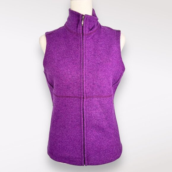 ibex Jackets & Blazers - Ibex Carrie Merino Wool Vest Full Zip Pockets Purple XS